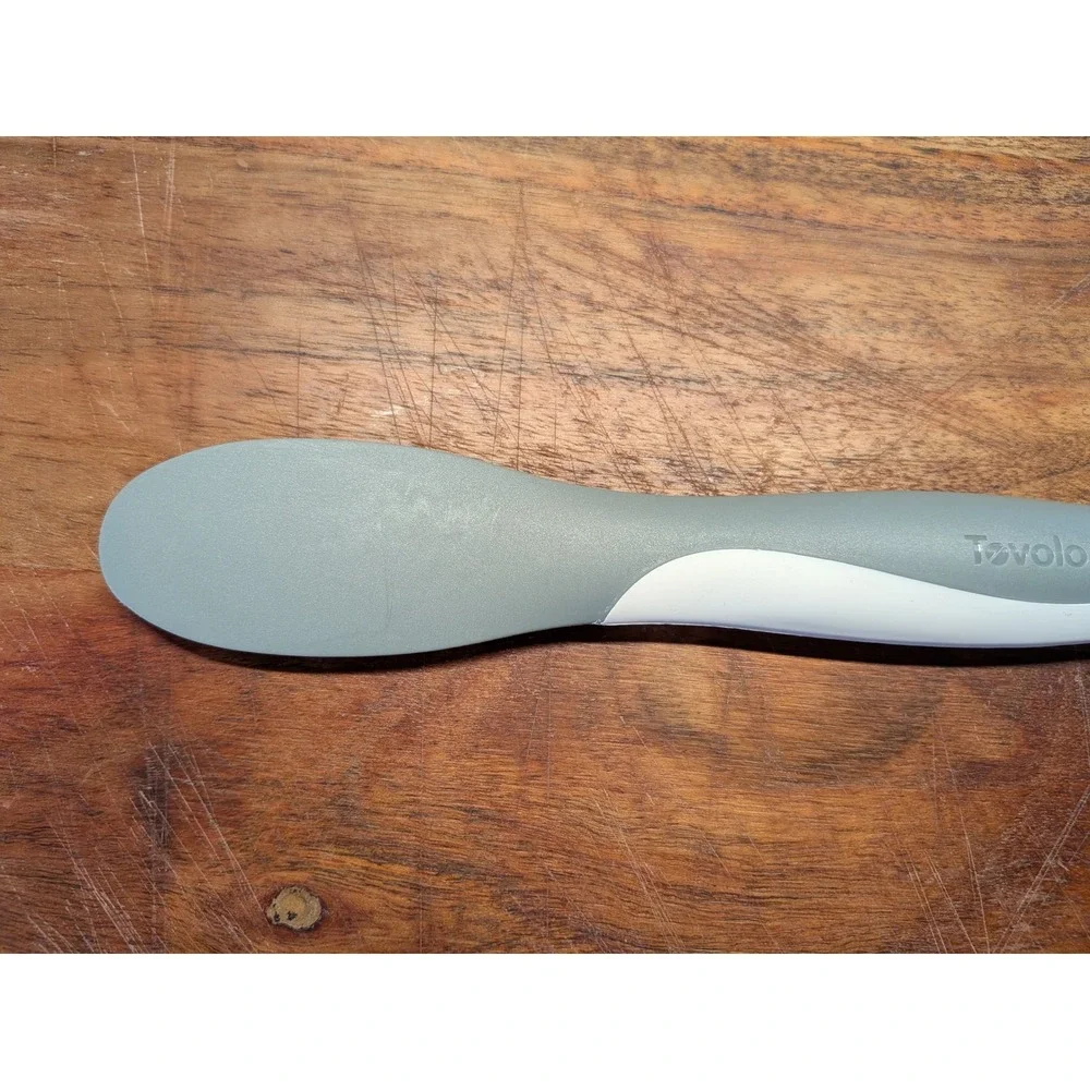 Tovolo Scoop and Spread Silicone Scraper and Nylon Spreader Tool Grey White